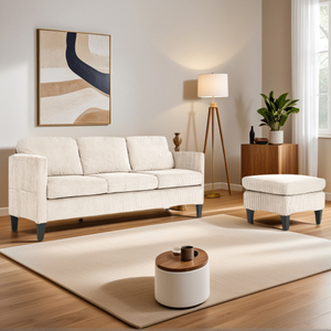 Juego de Sofás Esquineros en Forma de L Tianhang, Sofá Cama Modular de Pana Relleno de Espuma, Diseño Moderno y Lujoso, Cómodo para Salas de Estar Cuadradas - Product Image 5