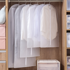 Cheap Transparent Hanging <b>Clothes</b> Dust Cover Translucent PEVA Dustproof Garment <b>Bag</b> Suit Cover - Product Image 3