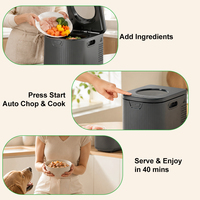 Cuisinière pour chien 500W, préparateur automatique de repas pour animaux de compagnie avec minuterie de 5 à 300 minutes et pot intérieur en céramique nano