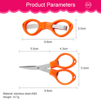 Ciseaux laser pliables portables DIY 55x50mm en acier inoxydable avec poignée en ABS, coupe multifonctionnelle pour ligne de pêche, coupe-feuille d'aluminium