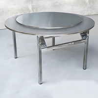 Table tournante pliable en acier inoxydable, plateau rotatif pliable Lazy Susan, table ronde rotative pour la maison et les restaurants