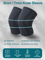 Genouillères de compression en néoprène pour haltérophilie, musculation, squat, avec logo personnalisé, 5 mm, 7 mm