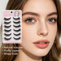 Faux cils en gros, lot de 5 paires, marque privée, cils naturels