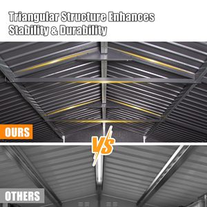366x762cm extérieur robuste <span class=keywords><strong>garage</strong></span> en métal hangar verrouillable double portes à charnières extra large abri de <span class=keywords><strong>voiture</strong></span> pour voitures camions équipement de pelouse - Product Image 5