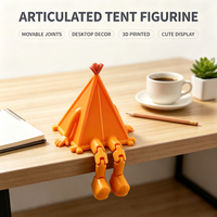 Figurine de tente imprimée en 3D avec articulations mobiles, décoration mignonne pour étagère de bibliothèque, ornement unique pour présentation sur table, décoration de bureau à domicile