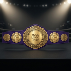 Ceinture de champion de boxe poids lourd - Cuir PU de qualité supérieure avec doublure en nylon, personnalisable pour les compétitions de Taekwondo - Product Image 2
