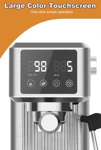 Machine à expresso électrique à écran tactile LED, 20 bars, compacte, avec buse vapeur puissante, en acier inoxydable, contrôlée par application, pour <span class=keywords><strong>latte</strong></span> - Product Image 2