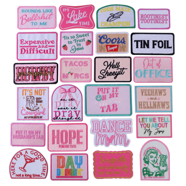Custom Iron On Embroidery Patches for Clothing, Hats & Jackets - 3D Chenille/Rhinestones Heat Press Transfer