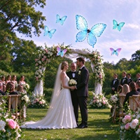 Drone papillon LED volant, 300 mètres de portée, batterie rechargeable, télécommande FS-i6X pour mariages, événements et spectacles