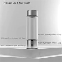 Bouteille en verre ionomère alcalin de 420ml personnalisable SPE/PEM générateur d'eau à hydrogène pour l'extérieur et le camping-car