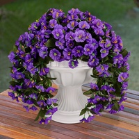 Fleurs artificielles murales en soie plastique, simulation de fleurs du matin, plante verte décorative pour mariage, transfrontalière