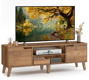 Meuble TV transitoire pour téléviseur de 65 pouces, centre de divertissement avec étagères réglables, meuble multimédia pour la maison - Product Image 1