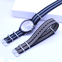 Bracelets de montre en nylon tressé classique de nouvelle conception Yunse Fashion, tissés en une seule pièce, en tissu côtelé, 18 mm, 20 mm, 22 mm, adaptés à différentes montres