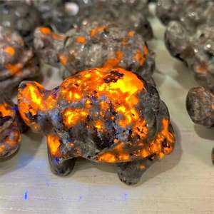 Offre Spéciale naturel haute qualité yooperlite cristal animaux tortue sculptures reiki orange cristal tortues pour cadeaux décoration - Product Image 2