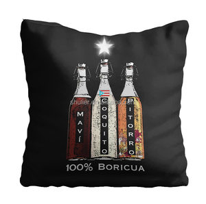 Décorations personnalisées Boricua Noël par SoLunAgua Porto Rico <span class=keywords><strong>Mavi</strong></span> Coquito et Pitorro Housse de coussin de Noël Décoration d'intérieur - Product Image 1
