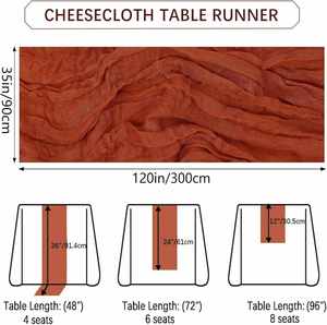 Cheesecloth Woven Modern <b>Table</b> <b>Runner</b> 35x120Inch (10FT) Spring Easter Party Use Reusable - Product Image 2