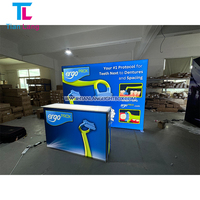 Stand d'exposition modulaire portable en aluminium sans cadre avec rétroéclairage LED, comptoir promotionnel pour salon professionnel