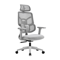 Chaise de bureau au design original, grise, avec assise en mousse confortable et réglable. Chaises de bureau ergonomiques à dossier haut avec soutien lombaire pour cadres