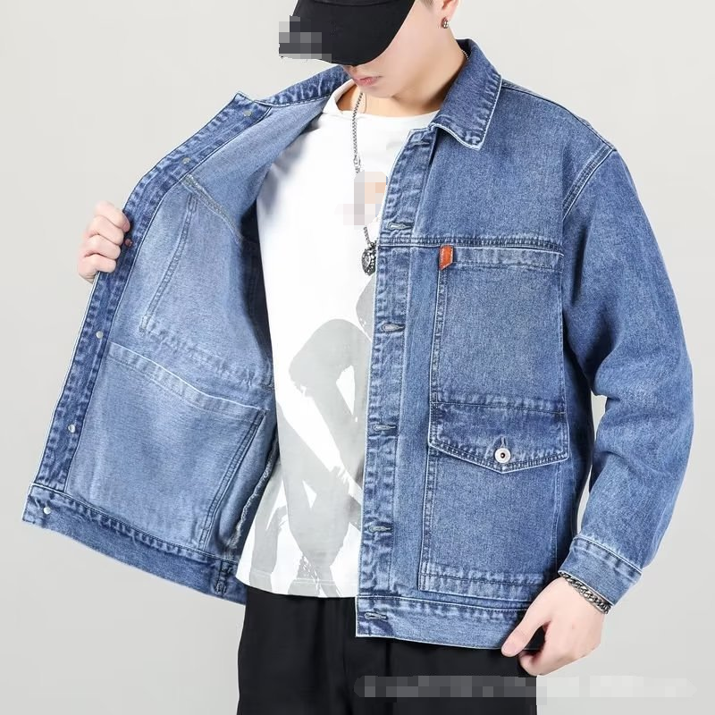 Blouson en denim bleu