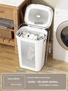 ตะกร้าพลาสติก PP อเนกประสงค์แบบกลวงสำหรับใส่เสื้อผ้าสกปรกความจุเยอะ - Product Image 6