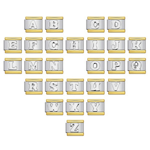 Pulsera de Plata Chapada en Oro con Letras, Estilo Italiano Modular, Unisex, para Regalo, Accesorio de Joyería - Product Image 2