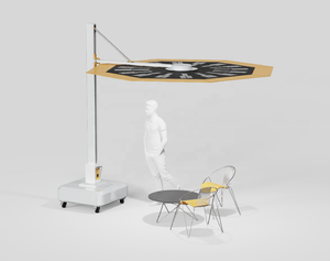 Ombrello Solare Pieghevole Ecologico con Porta di Ricarica per Cellulare, Accessorio Pratico per Esterni - Product Image 1