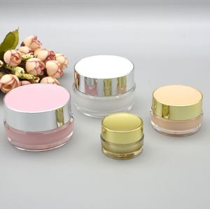 Botella de Champú Redonda de Alta Gama con Tapa de Rosca, Acrílico de Alta Calidad, Bomba Sin Aire para Viajes de Día y Noche, Envase Cosmético Vacío - Product Image 5