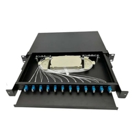 Fibre optique haute densité imperméable 12-144 cœurs ODF SC/LC Duplex 1U Montage en rack 2-24 ports Panneau de brassage certifié CE SM/OM3/OM4/OM5