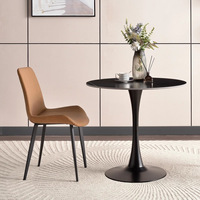 Chaise de salle à manger moderne minimaliste haut de gamme avec dossier en métal Meubles de table à manger