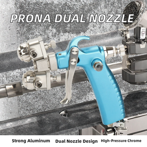 Pistola de Pulverización Prona MRS-2R de Doble Boquilla y Doble Cabezal de Aleación de Aluminio Cromado con Tecnología HVLP de Alta Presión y Nano Pintura, Garantía de 1 Año - Product Image 2