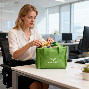 Eco Friendly Reusable Thermal Tote Bag Custom Logo Printed Waterproof Food Insulation Non-Woven Cooler Bag - Product Image 2