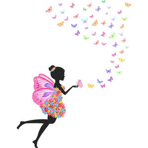 Autocollant mural dessin animé <span class=keywords><strong>fille</strong></span> elfe <span class=keywords><strong>petite</strong></span> <span class=keywords><strong>fille</strong></span> elfe papillon décalcomanies salon <span class=keywords><strong>papier</strong></span> <span class=keywords><strong>peint</strong></span> décoratif - Product Image 5