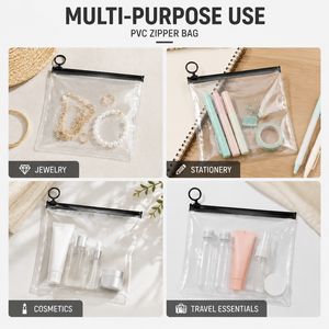Custom PVC Matte Zipper <b>Bags</b> for Cosmetics, Transparent Storage <b>Bags</b>, Customizable <b>Document</b> and Accessory Self-Sealing Packaging - Product Image 3