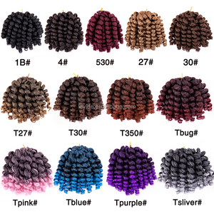 Alileader 8 "ngắn Bob tổng hợp chịu nhiệt sợi jamaican trả lại Crochet Bím Tóc mở rộng tóc Jumpy Wand Curl Crochet tóc - Product Image 4