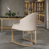 Chaise de salle à manger moderne haut de gamme en cuir PU, structure en métal contemporaine, pour la maison, le bar, le restaurant, l'hôtel, le salon, le maquillage