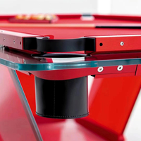 Nuevos Diseños de Alta Gama, Mesa de Billar de Lujo de 8 pies Personalizable, Estilo Moderno, Mesa de Billar Americana para Interiores, Cristal Rojo