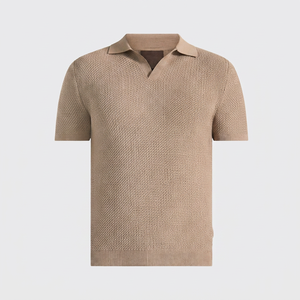 Polo pour homme léger à manches courtes, col classique, pour l'été, les sports de plein air, le quotidien, kaki, doux et confortable - Product Image 1