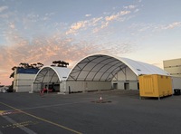 Bâtiment en tissu conçu sur mesure de 80x40 pieds offrant une solution de dôme conteneur massif pour le stockage d'équipements industriels surdimensionnés