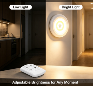 Lampe LED à télécommande pour armoire, lampe de nuit à piles sèches 3 couleurs pour <span class=keywords><strong>cuisine</strong></span>, chambre et armoire - Product Image 5