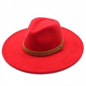 Chapeaux Fedora en feutre 100 % laine unisexe, bord large de 9,5 cm, style vintage, décontracté, pour activités de plein air et affaires, avec broderie florale 3D et nœud papillon - Product Image 6