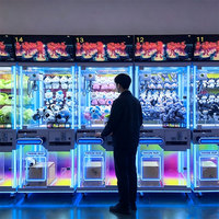 Machine à griffes personnalisée rose et bleue pour centre commercial, centre de loisirs, jeu de pêche de poupées