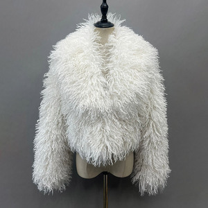 Manteau en fausse fourrure d'agneau <span class=keywords><strong>de</strong></span> Mongolie à la mode et à col rabattu pour femmes - Product Image 2