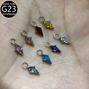 Titanium G23 Kite Zirkoon hanger oorbeugel platte achterkant piercing oorbellen lip ringen body piercing sieraden Helix duivel oorbellen - Product Image 5