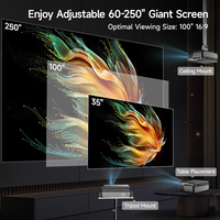 Projecteur portable OEM nouvelle conception 4K Android 9.0 WiFi 5G 2+32G LCD Home Cinéma mise au point automatique correction trapézoïdale 1080P 10000 lumens HIFI