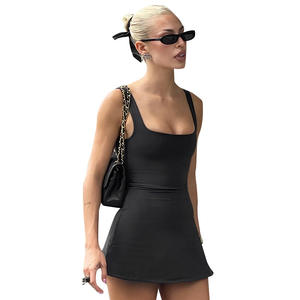 Falda de salón para mujer europea y americana, vestido de graduación de verano, nuevos vestidos informales ajustados de Color sólido al por mayor - Product Image 1