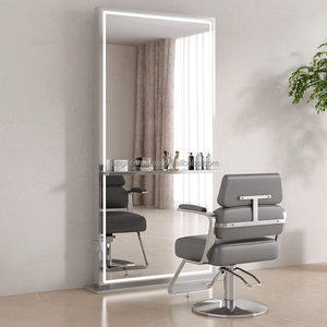 Specchio da Barbiere a Doppia Faccia, Specchi per <span class=keywords><strong>Salone</strong></span>, Specchio in Acciaio Inossidabile per Parrucchiere, Stazione per Taglio Capelli e Trucco - Product Image 6