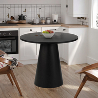 Table à manger réglable en bambou et bois massif style ferme moderne, 2-4 places, piétement noir, mobilier de maison, appartement, villa, cuisine, salon