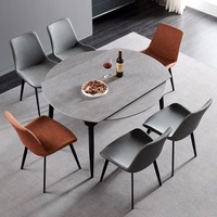 Ensemble de chaises de table à manger en pierre de marbre de luxe moderne extensible et pliable, 4, 6 8 places, meubles de salle à manger complets