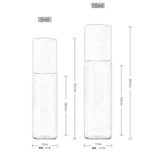 5ml 10ml <b>Clear</b> Color Glass Refillable Roll on Bottle Lip <b>Gloss</b> Container Packaging - Product Image 6