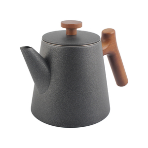 Minimalist Stainless Steel <b>Tea</b> Pot with Wooden Handle and Lid, <b>Infuser</b> Included, Easy Pour Spout - Product Image 2